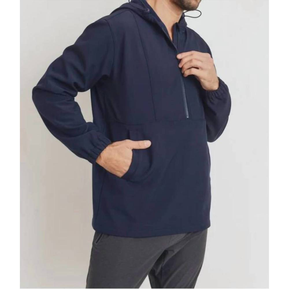 NEW MONO B jacob fleece hoodie in navy